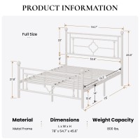 Sha Cerlin 14 Inches Full Size Metal Platform Bed Framevintage Ironart Headboard And Footboardmattress Foundation For Storage