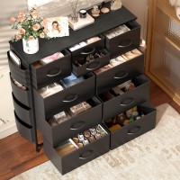 Lulive Dresser For Bedroom With 10 Drawers Chest Of Drawers With Side Pockets And Hooks Pu Storage Dresser Organizer Unit For