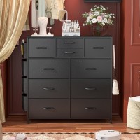 Lulive Dresser For Bedroom With 10 Drawers Chest Of Drawers With Side Pockets And Hooks Pu Storage Dresser Organizer Unit For