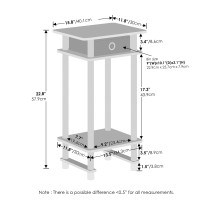 Furinno Turnntube Tall Nightstand With Bin 2Pack Plastic Poles Espressobrown