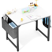 Olixis Small Computer Desk 32 Inch Home Office Work Study Writing Student Kids Bedroom Wood Modern Simple Table With Storage Bag