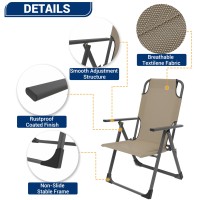 Udpatio Outdoor Dining Chairs Set Of 2 Support 300Lb Beige