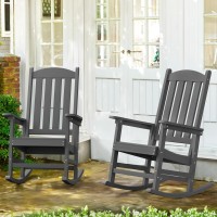 Lue Bona Outdoor Rocking Chairs Set Of 2 Hdps Poly Rocking Chair All Weather Resistant Plastic Outdoor Indoor Porch Rocker He