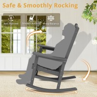 Lue Bona Outdoor Rocking Chairs Set Of 3 2 Chairs 1 Table Hdps Poly Rocking Chair All Weather Resistant Heavy Duty Rocking