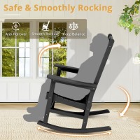 Lue Bona Outdoor Rocking Chairs Set Of 2 Hdps Poly Rocking Chair All Weather Resistant Plastic Outdoor Indoor Porch Rocker He