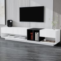 Merax Sleek And Stylish Tv Stand With Perfect Storage Solution Twotone Media Console For Television Up To 80 Functional Cab