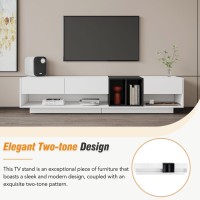 Merax Sleek And Stylish Tv Stand With Perfect Storage Solution Twotone Media Console For Television Up To 80 Functional Cab