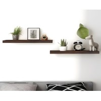 Hxswy Rustic Wood Floating Shelves For Wall Decor Farmhouse Wooden Wall Shelf For Bathroom Kitchen Bedroom Living Room Set Of 6