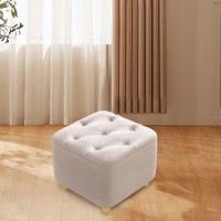 Foot Rest Foot Stool Stable Seat Chair Change Shoe Stool Small Footstool Ottoman Stool for Bedside Nursery Couch Office Home, Beige