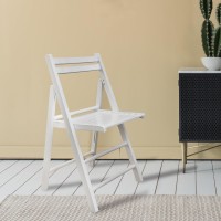 Casual Home Wooden Folding Chairs 2Pcs Set White