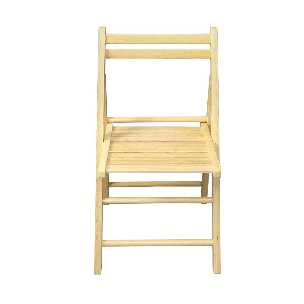 Casual Home Wooden Folding Chairs 2Pcs Set Natural