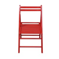 Casual Home Wooden Folding Chairs 2Pcs Set Red