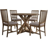 Best Master Furniture Venus 5-Piece Antique Natural Oak Dinette Set