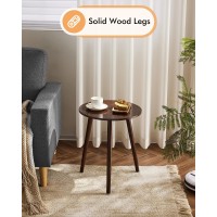 Apicizon Round Side End Table Bedside Table For Living Room Bedroom Small Spaces Nightstand Table With Brown Wood Legs 165