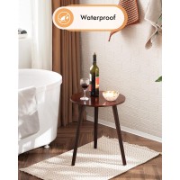 Apicizon Round Side End Table Bedside Table For Living Room Bedroom Small Spaces Nightstand Table With Brown Wood Legs 165