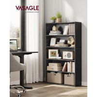 Vasagle Bookshelf 315 Inches Wide 5Tier Open Bookcase With Adjustable Storage Shelves Floor Standing Unit Ebony Black Ulbc