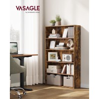 Vasagle Bookshelf 315 Inches Wide 5Tier Open Bookcase With Adjustable Storage Shelves Floor Standing Unit Rustic Brown Ulb