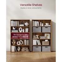 Vasagle Bookshelf 315 Inches Wide 5Tier Open Bookcase With Adjustable Storage Shelves Floor Standing Unit Rustic Brown Ulb