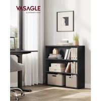 Vasagle Bookshelf 315 Inches Wide 3Tier Open Bookcase With Adjustable Storage Shelves Floor Standing Unit Ebony Black Ulbc