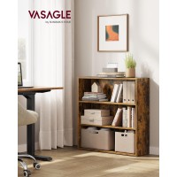 Vasagle Bookshelf 315 Inches Wide 3Tier Open Bookcase With Adjustable Storage Shelves Floor Standing Unit Rustic Brown Ulb