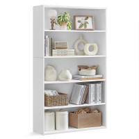 Vasagle Bookshelf 315 Inches Wide 5Tier Open Bookcase With Adjustable Storage Shelves Floor Standing Unit Cloud White Ulbc