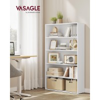 Vasagle Bookshelf 315 Inches Wide 5Tier Open Bookcase With Adjustable Storage Shelves Floor Standing Unit Cloud White Ulbc