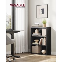 Vasagle Bookshelf 236 Inches Wide 3Tier Open Bookcase With Adjustable Storage Shelves Floor Standing Unit Ebony Black Ulbc