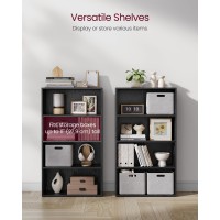 Vasagle Bookshelf 236 Inches Wide 4Tier Open Bookcase With Adjustable Storage Shelves Floor Standing Unit Ebony Black Ulbc