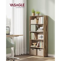 Vasagle Bookshelf 236 Inches Wide 5Tier Open Bookcase With Adjustable Storage Shelves Floor Standing Unit Camel Brown Ulbc