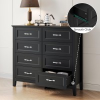 Linsy Home Dresser For Bedroom 8 Drawer Dresser With Metal Handles Wood Chest Of Drawers For Living Room Entryway And Hallway