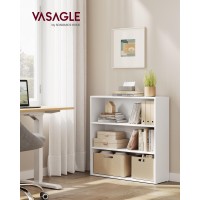 Vasagle Bookshelf 315 Inches Wide 3Tier Open Bookcase With Adjustable Storage Shelves Floor Standing Unit Cloud White Ulbc