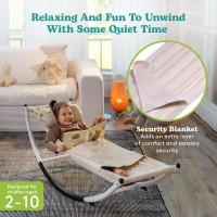 Timberoo Kids Rocking Chair - Kids Recliner Chairs For Toddlers, Kids Chairs Comfy Toddlers Lounge Chair - Adjustable Pillow And Blanket For Sensory Comfort Included