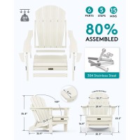 Serwall Folding Adirondack Chair Hips Adirondack Chairs Outdoor Chairs Weather Resistant White