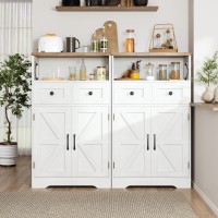 Befrases Farmhouse White Storage Cabinet With Doors And Drawers Freestanding Kitchen Pantry Cabinet Floor Storage Cabinet Hutc