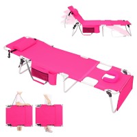 Tanning Chair With Face Hole Folding Chaise Lounge Chair Heavy Duty Outside Lay Flat Portable Face Down Tanning Chair With Arm