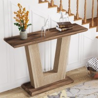 Tribesigns Wood Console Table, 42 Inches Farmhouse Entryway Table With Geometric Base, Narrow Sofa Table Foyer Table With Storage For Entryway, Living Room