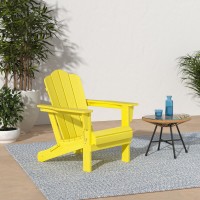 Kingyes Folding Adirondack Chair Set Of 2 Hdpe Allweather Folding Adirondack Chair Yellow