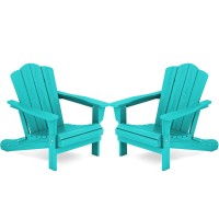 Kingyes Folding Adirondack Chair Set Of 2 Hdpe Allweather Folding Adirondack Chair Aruba