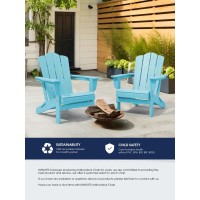 Kingyes Folding Adirondack Chair Set Of 2 Hdpe Allweather Folding Adirondack Chair Light Blue