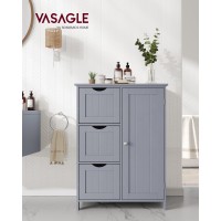 Vasagle Bathroom Floor Storage Cabinet Bathroom Storage Unit With 3 Drawers 1 Adjustable Shelf Bathroom Cabinet Freestanding