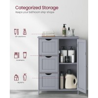 Vasagle Bathroom Floor Storage Cabinet Bathroom Storage Unit With 3 Drawers 1 Adjustable Shelf Bathroom Cabinet Freestanding