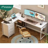 Aodk L Shaped Desk With 4 Tier Drawers 61 Reversible Gaming Desk With Power Outlets L Shaped Computer Desk With Usb Charging