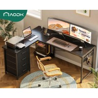 Aodk L Shaped Desk With 4 Tier Drawers 53 Reversible Gaming Desk With Power Outlets L Shaped Computer Desk With Usb Charging