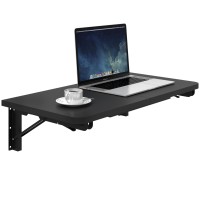 Teamix Wall Mounted Folding Table Black Floating Desk For Small Spaces Drop Leaf Dining Table For Kitchen Fold Down Laundry Sh