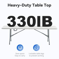 Nazhura 6 Foot Foldablefolding Table Heavy Duty Durable And Portable For Dining Picnic And Party White 6 Foot Table Cloth In