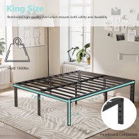 Viisari King Bed Frame 18 Inch Metal Bed Frame King Heavy Duty Platform King Size Bed Frame No Box Spring Needed Easy Assembly N