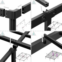 Viisari King Bed Frame 18 Inch Metal Bed Frame King Heavy Duty Platform King Size Bed Frame No Box Spring Needed Easy Assembly N