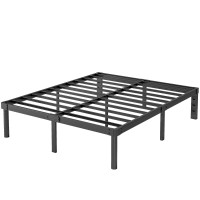 Viisari Full Size Bed Frame 14 Inch Metal Bed Frames Full No Box Spring Needed Heavy Duty Easy Assembly Noise Free 400314B