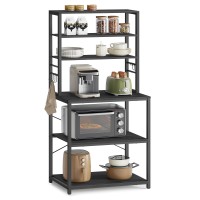 Vasagle Coffee Bar Bakers Rack For Kitchen With Storage 6Tier Kitchen Shelves With 6 Hooks Microwave Stand Industrial 157