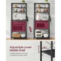 Vasagle Coffee Bar Bakers Rack For Kitchen With Storage 6Tier Kitchen Shelves With 6 Hooks Microwave Stand Industrial 157